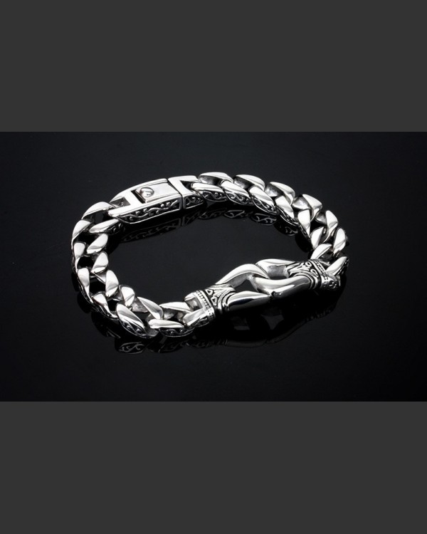 Aztec Mens Chain Link Steel Bracelet
